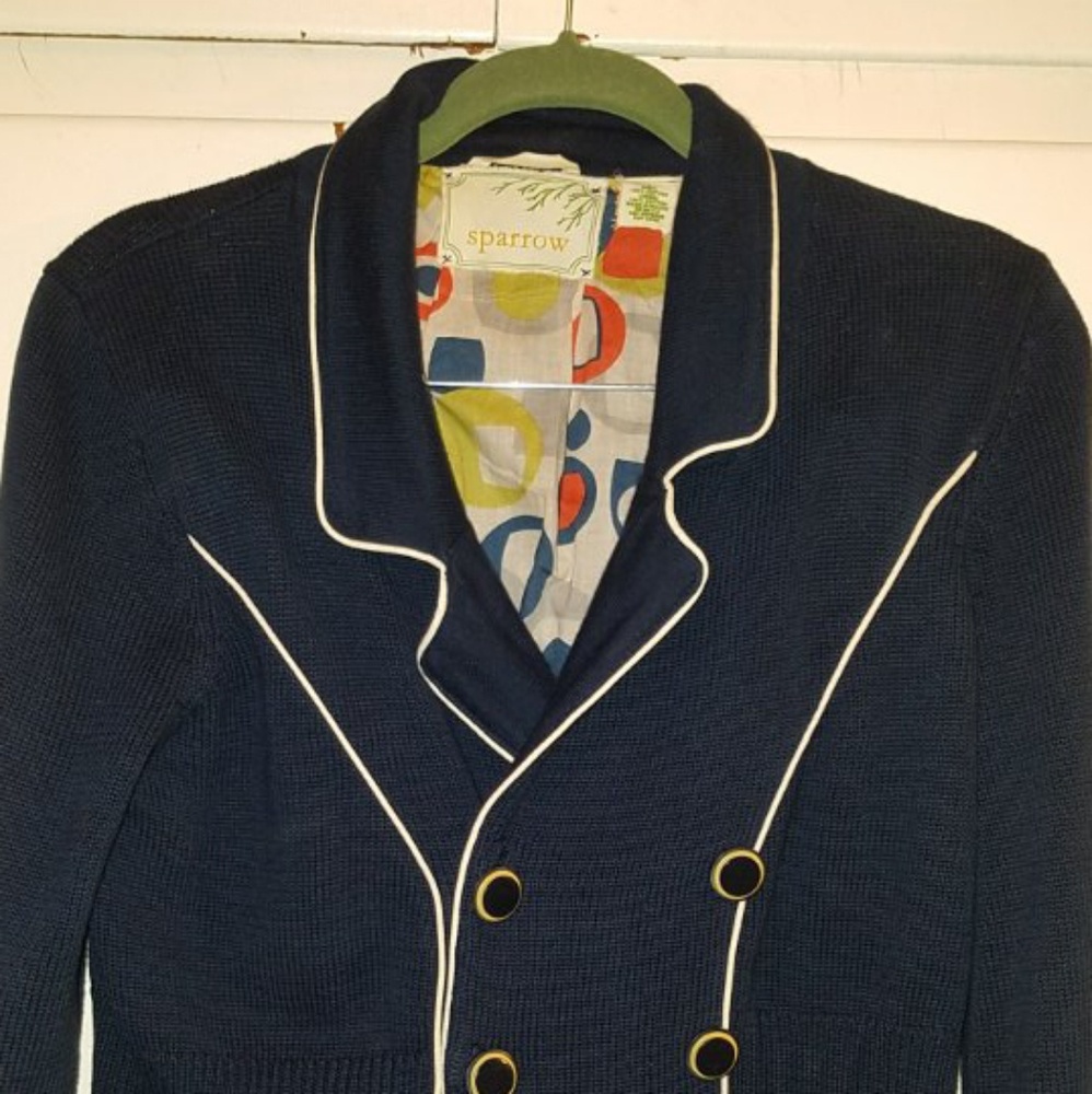 Anthropologie Sparrow Brand blue Sweater in Large
